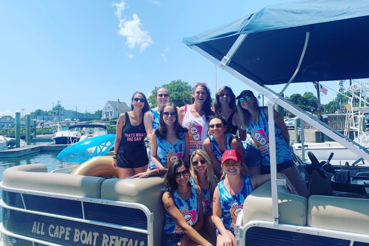 a group of people on a boat